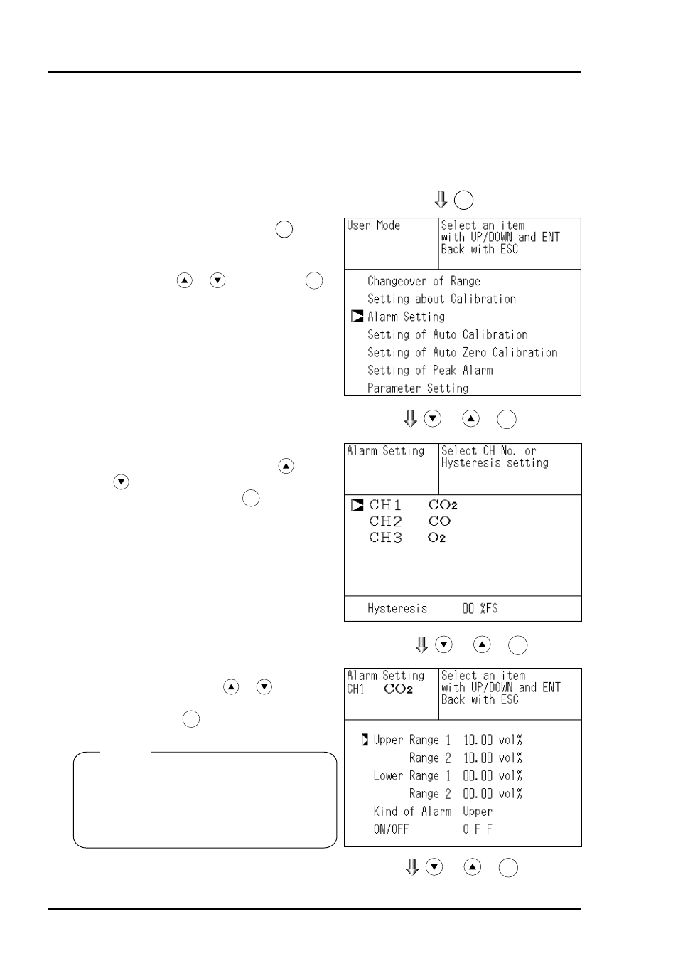 3 alarm setting, 1 setting of alarm values | Yokogawa IR200 User Manual | Page 47 / 101