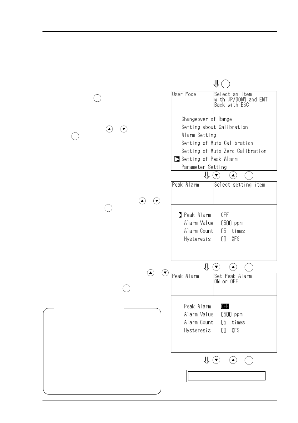 6 peak alarm setting | Yokogawa IR200 User Manual | Page 58 / 101
