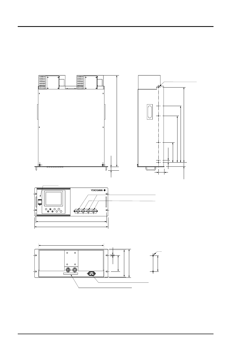 3 external dimensions, Analyzer main unit | Yokogawa IR400 User Manual | Page 105 / 114