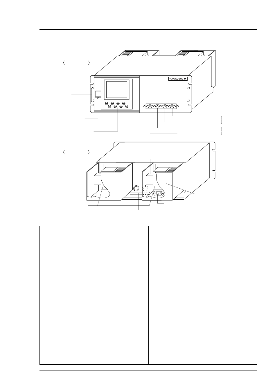 Name and description of each unit, 1 nane and description of main unit, 1 name and description of main unit | Yokogawa IR400 User Manual | Page 12 / 114