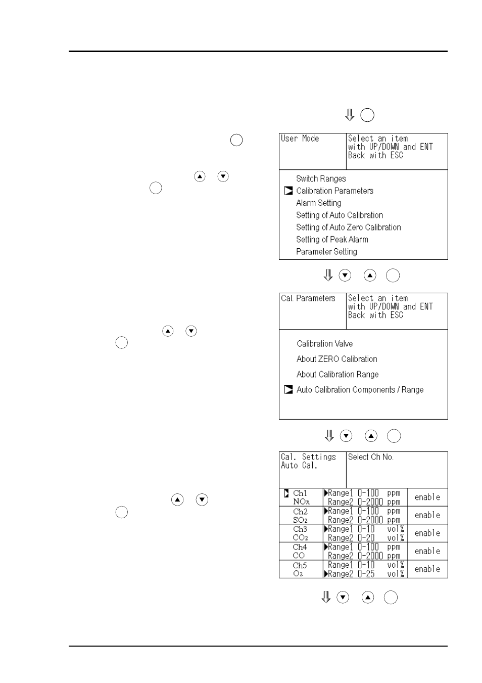 4 setting of auto calibration component/range | Yokogawa IR400 User Manual | Page 48 / 114