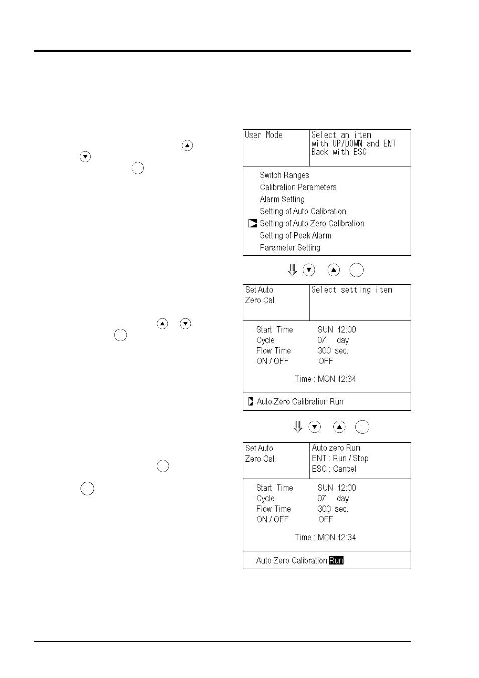 2 forced run/stop of auto zero calibration, 1 execution of auto zero calibration *just once | Yokogawa IR400 User Manual | Page 61 / 114