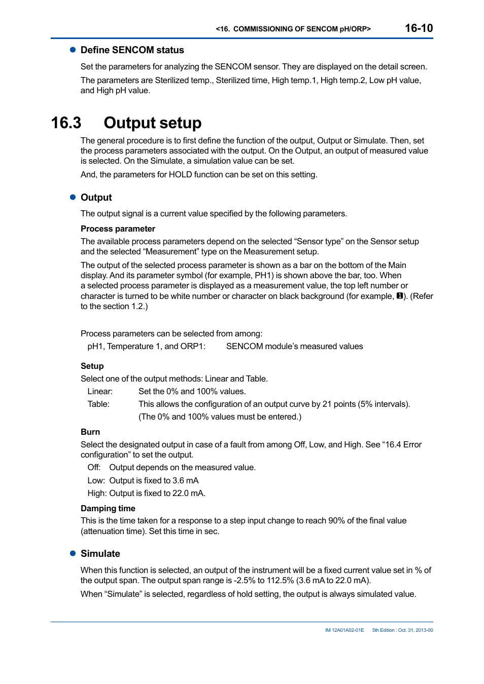 3 output setup, Output setup -10 | Yokogawa 2-Wire Dual Channel Transmitter/Analyzer FLXA21 User Manual | Page 193 / 246