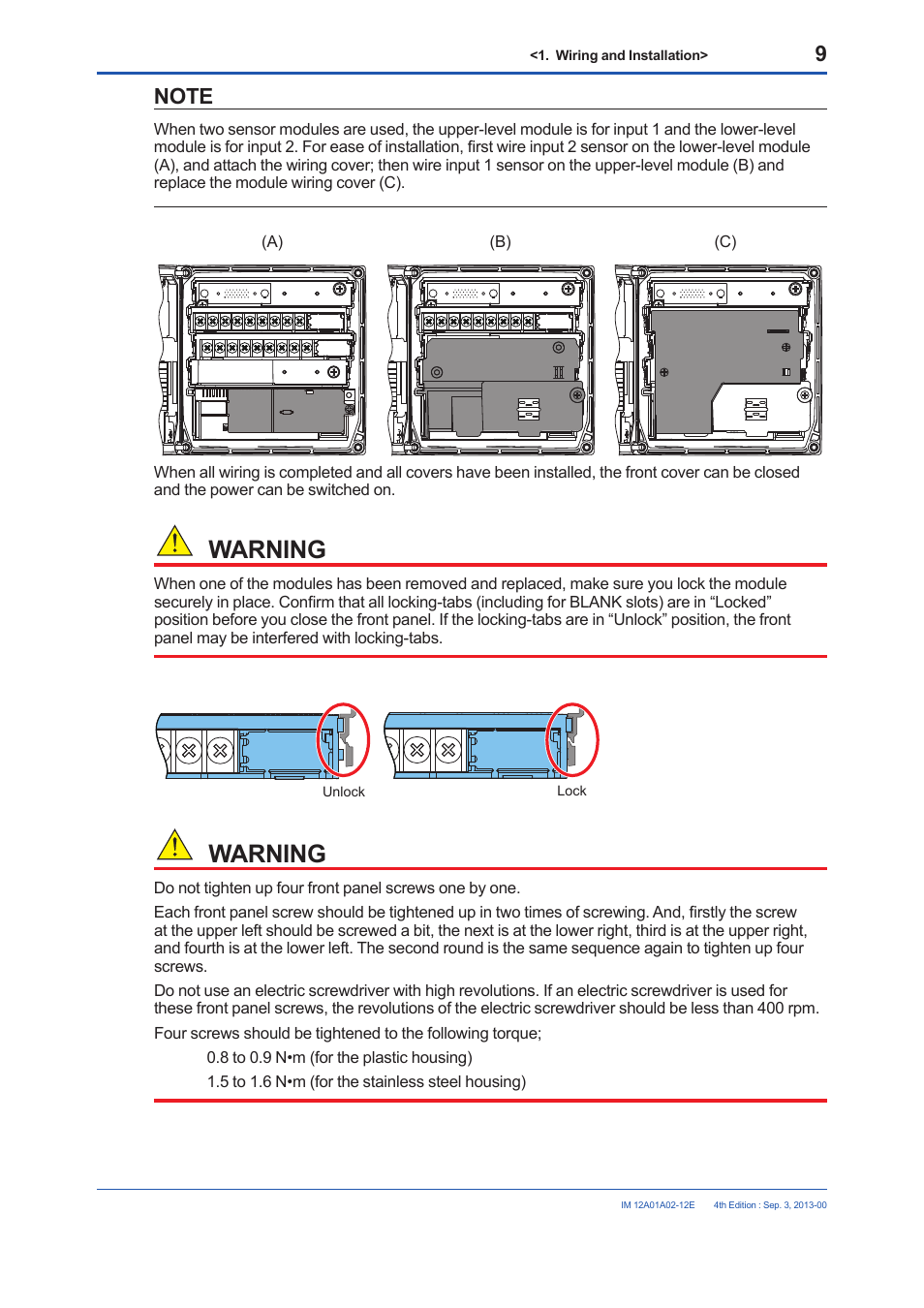 Warning | Yokogawa 2-Wire Dual Channel Transmitter/Analyzer FLXA21 User Manual | Page 11 / 19
