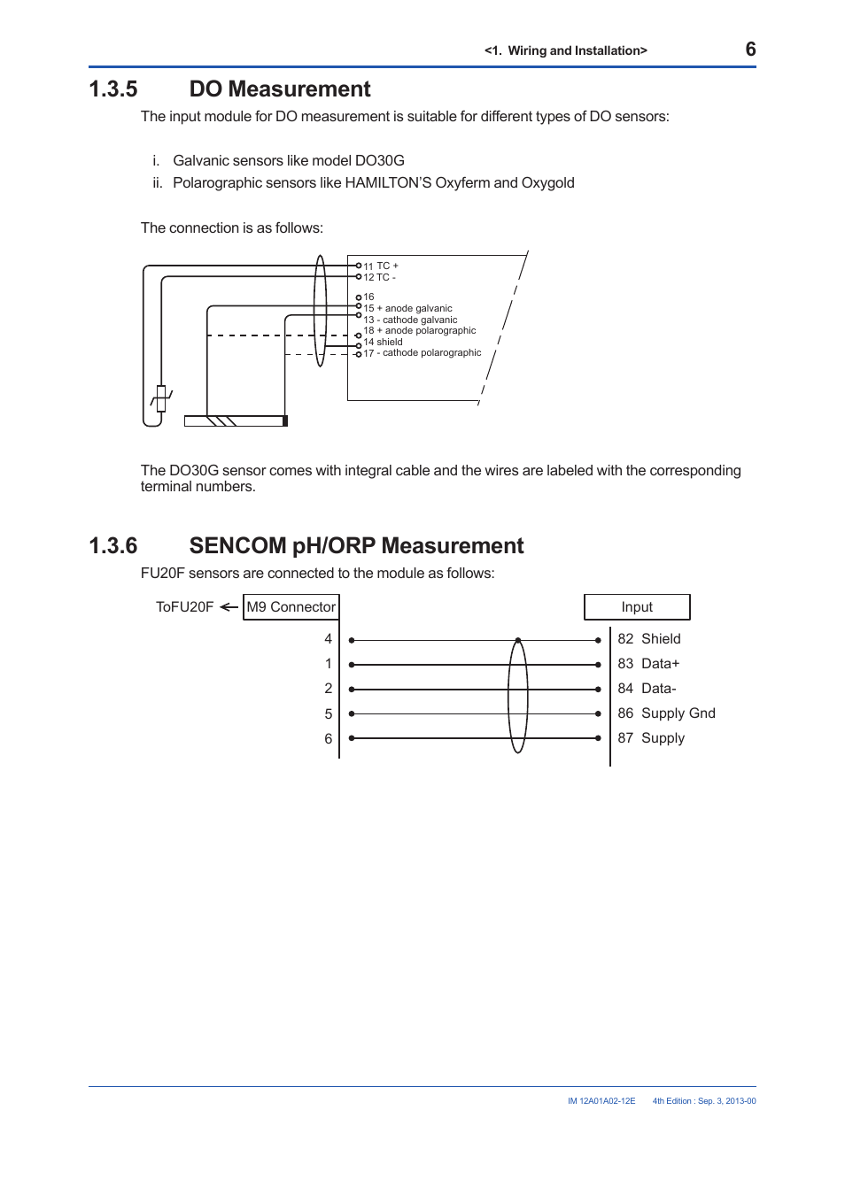 5 do measurement, 6 sencom ph/orp measurement, Do measurement | Sencom ph/orp measurement | Yokogawa 2-Wire Dual Channel Transmitter/Analyzer FLXA21 User Manual | Page 8 / 19