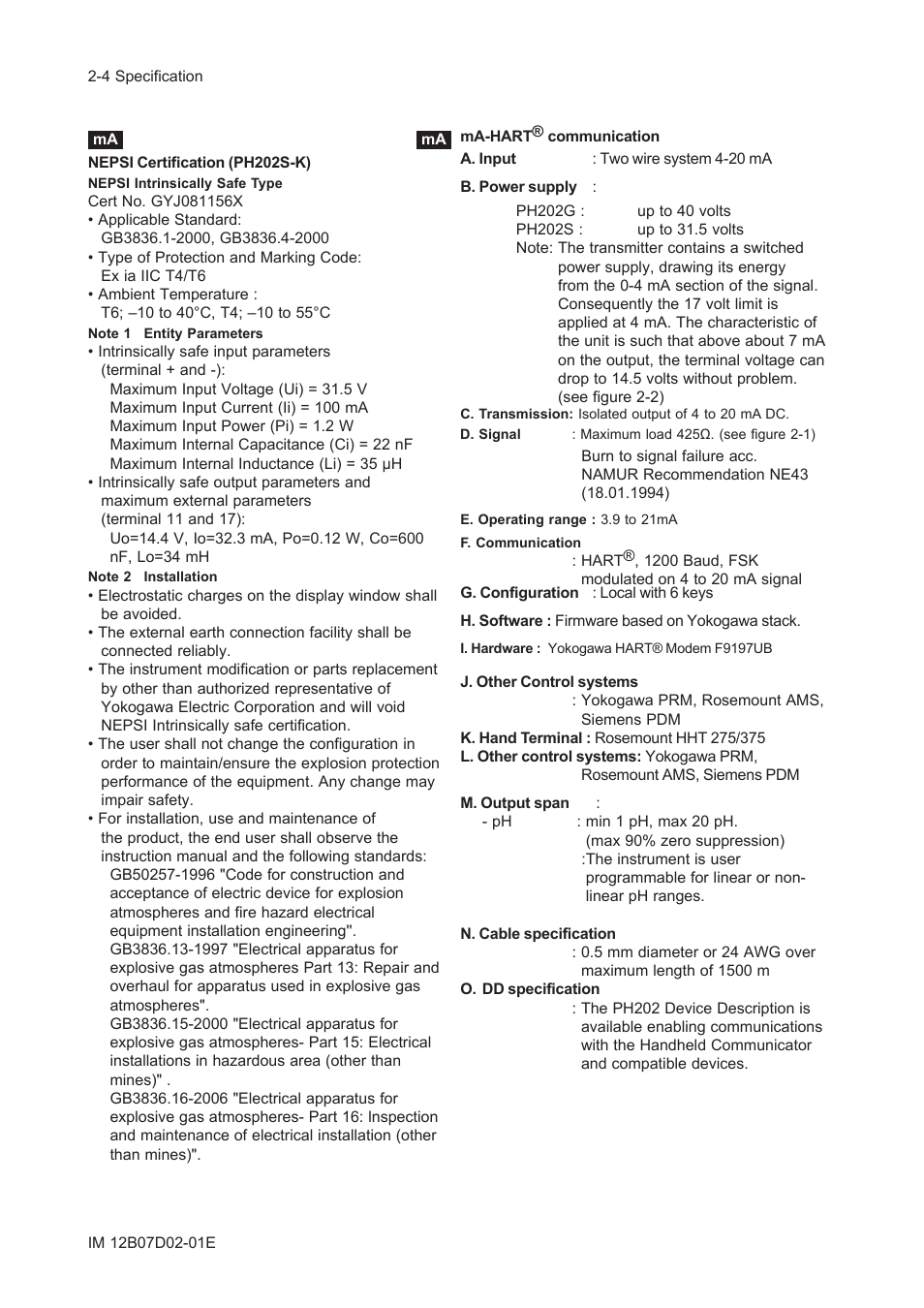 Yokogawa EXA PH202 2-Wire pH/ORP Analyzer User Manual | Page 17 / 138
