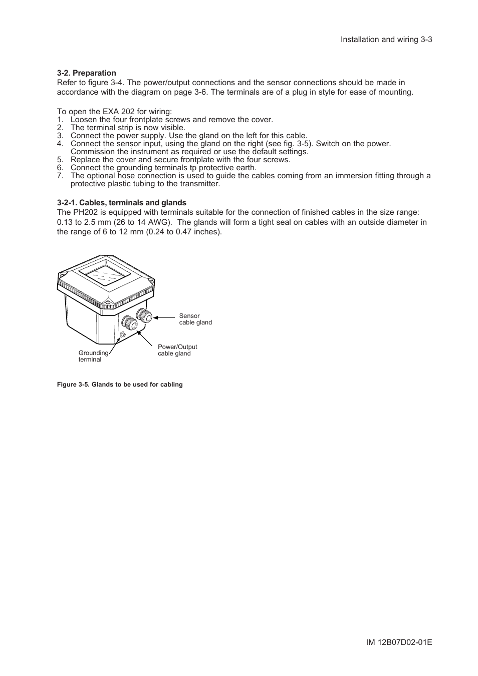 2. preparation, 2-1. cables, terminals and glands | Yokogawa EXA PH202 2-Wire pH/ORP Analyzer User Manual | Page 36 / 138