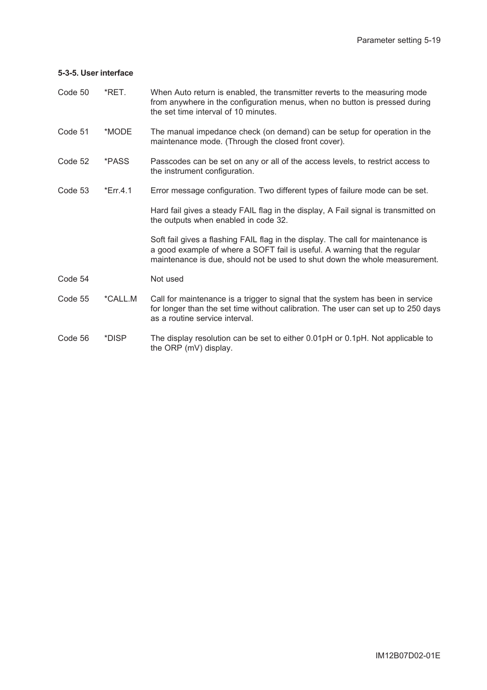 3-5. user interface, 3-5. user interface -19 | Yokogawa EXA PH202 2-Wire pH/ORP Analyzer User Manual | Page 70 / 138