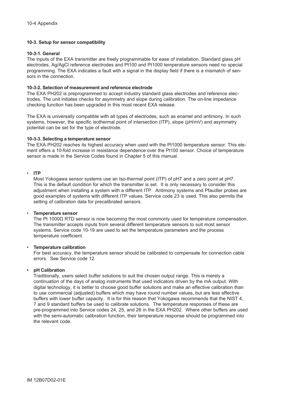3. setup for sensor compatibility, 3-1. general, 3-3. selecting a temperature sensor | 3. setup for sensor compatibility -4, 3-1. general -4, 3-3. selecting a temperature sensor -4 | Yokogawa EXA PH202 2-Wire pH/ORP Analyzer User Manual | Page 90 / 138