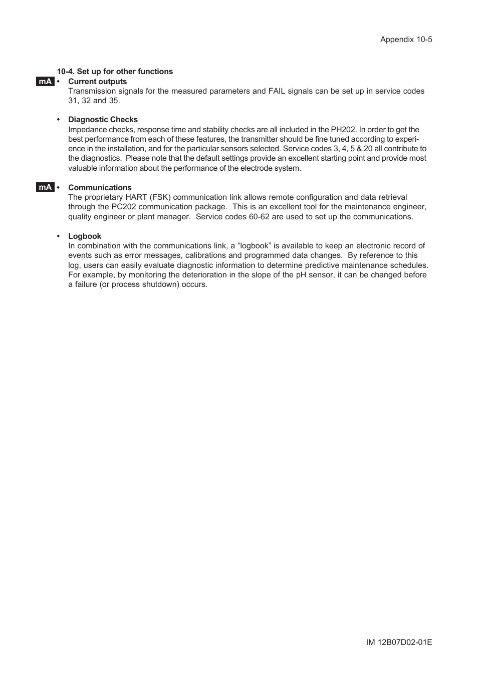 4. set up for other functions, 4. set up for other functions -5 | Yokogawa EXA PH202 2-Wire pH/ORP Analyzer User Manual | Page 91 / 138