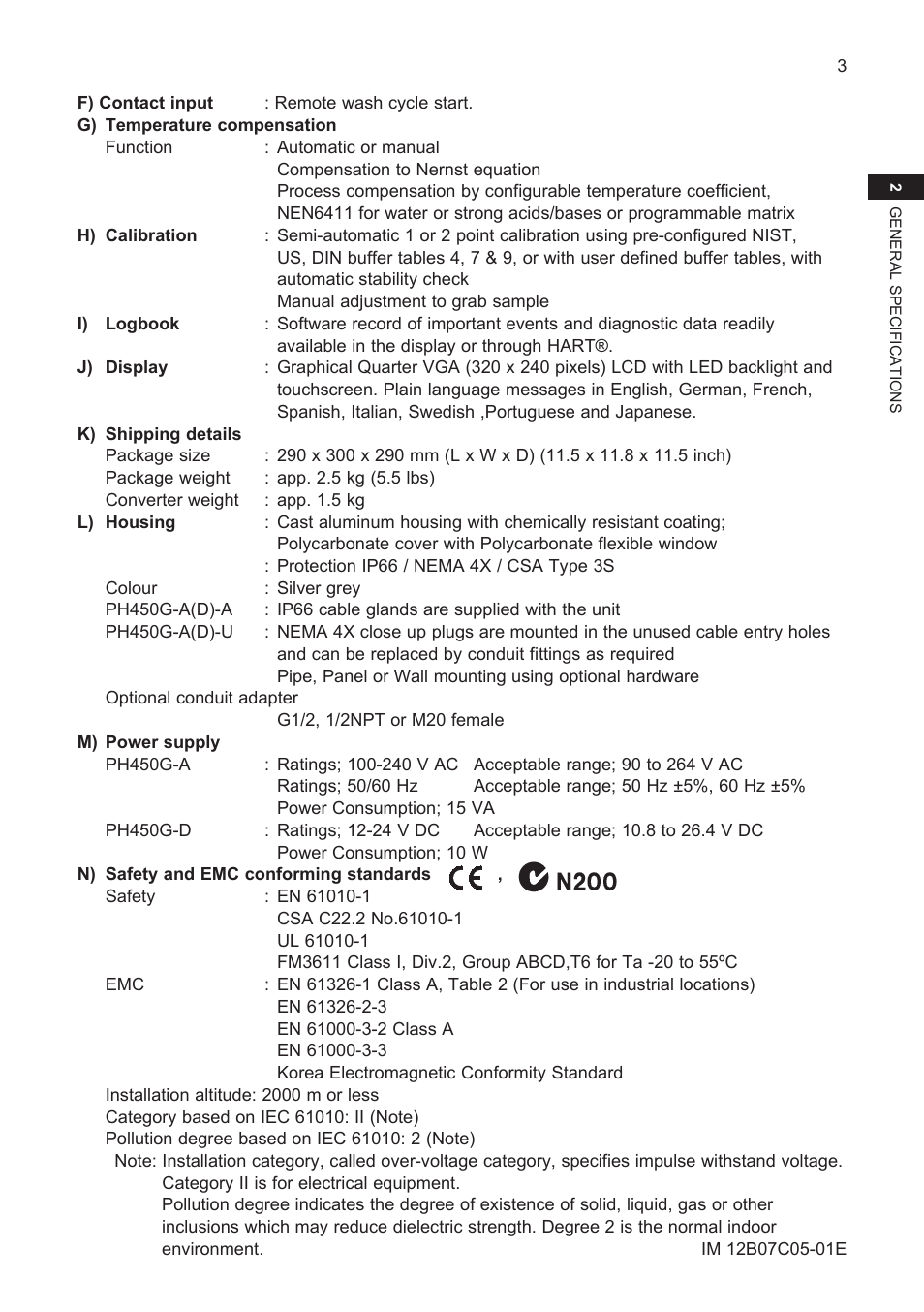 Yokogawa EXAxt PH450 4-Wire Analyzer for pH and ORP User Manual | Page 11 / 69