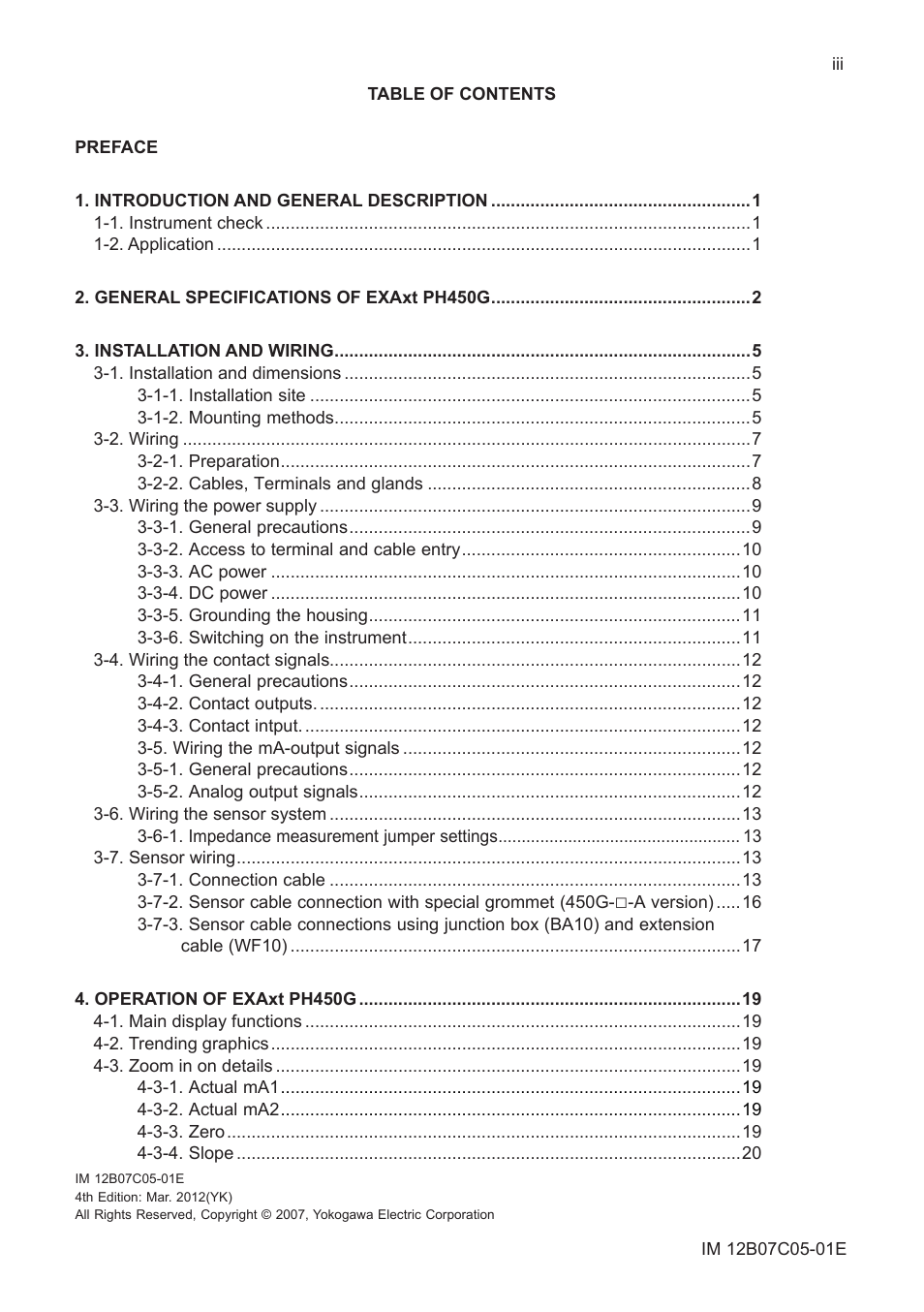 Yokogawa EXAxt PH450 4-Wire Analyzer for pH and ORP User Manual | Page 5 / 69