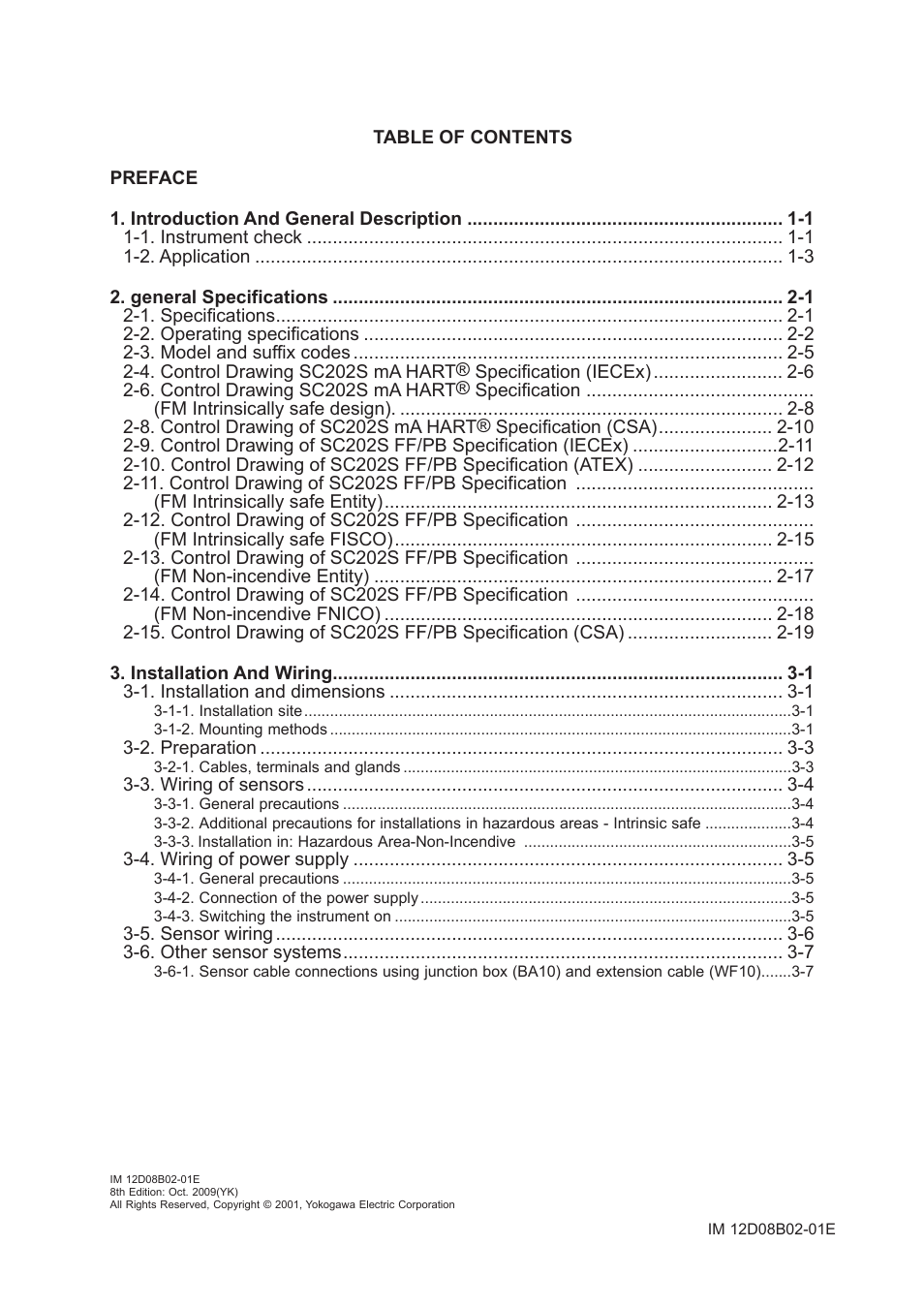 Yokogawa EXA SC202 2-Wire Conductivity Transmitter/Analyzer User Manual | Page 2 / 113