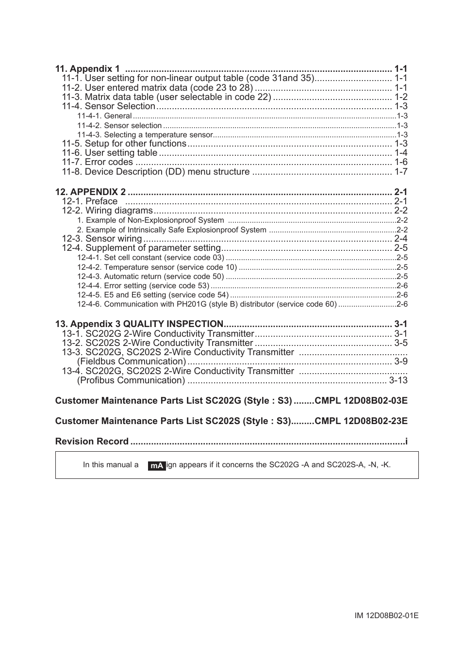 Yokogawa EXA SC202 2-Wire Conductivity Transmitter/Analyzer User Manual | Page 4 / 113