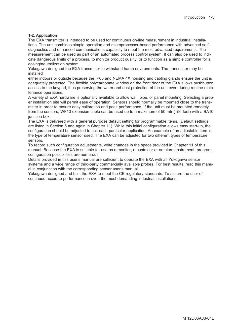 2. application, 2. application -3 | Yokogawa EXA ISC202 2-wire Conductivity Transmitter/Analyzer User Manual | Page 11 / 119