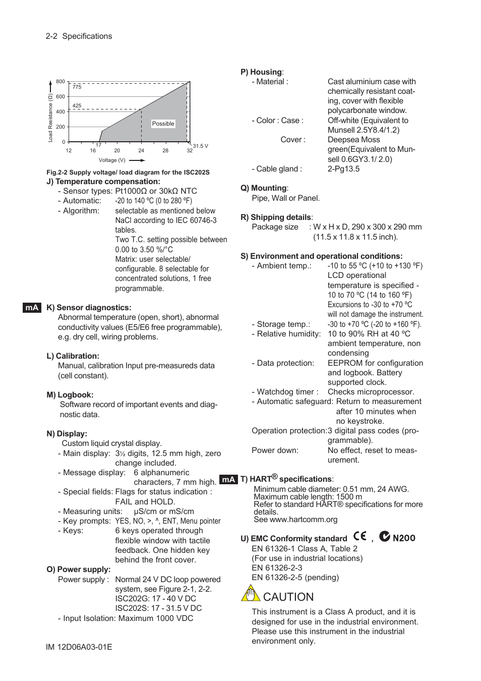Caution | Yokogawa EXA ISC202 2-wire Conductivity Transmitter/Analyzer User Manual | Page 14 / 119