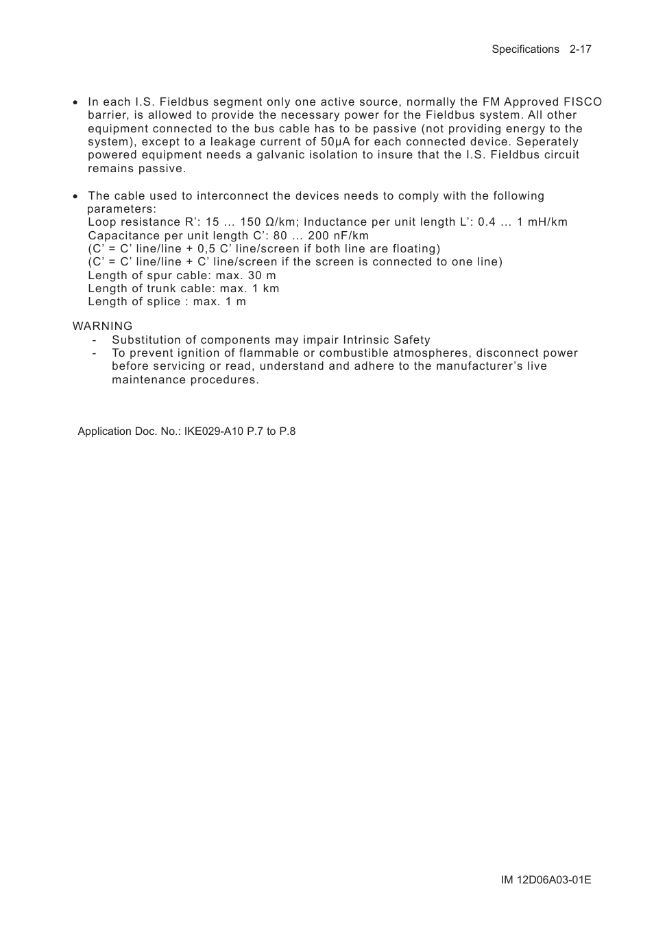 12. control drawing of isc202s ff/pb specification, Fm non-incendive entity) -18 | Yokogawa EXA ISC202 2-wire Conductivity Transmitter/Analyzer User Manual | Page 29 / 119
