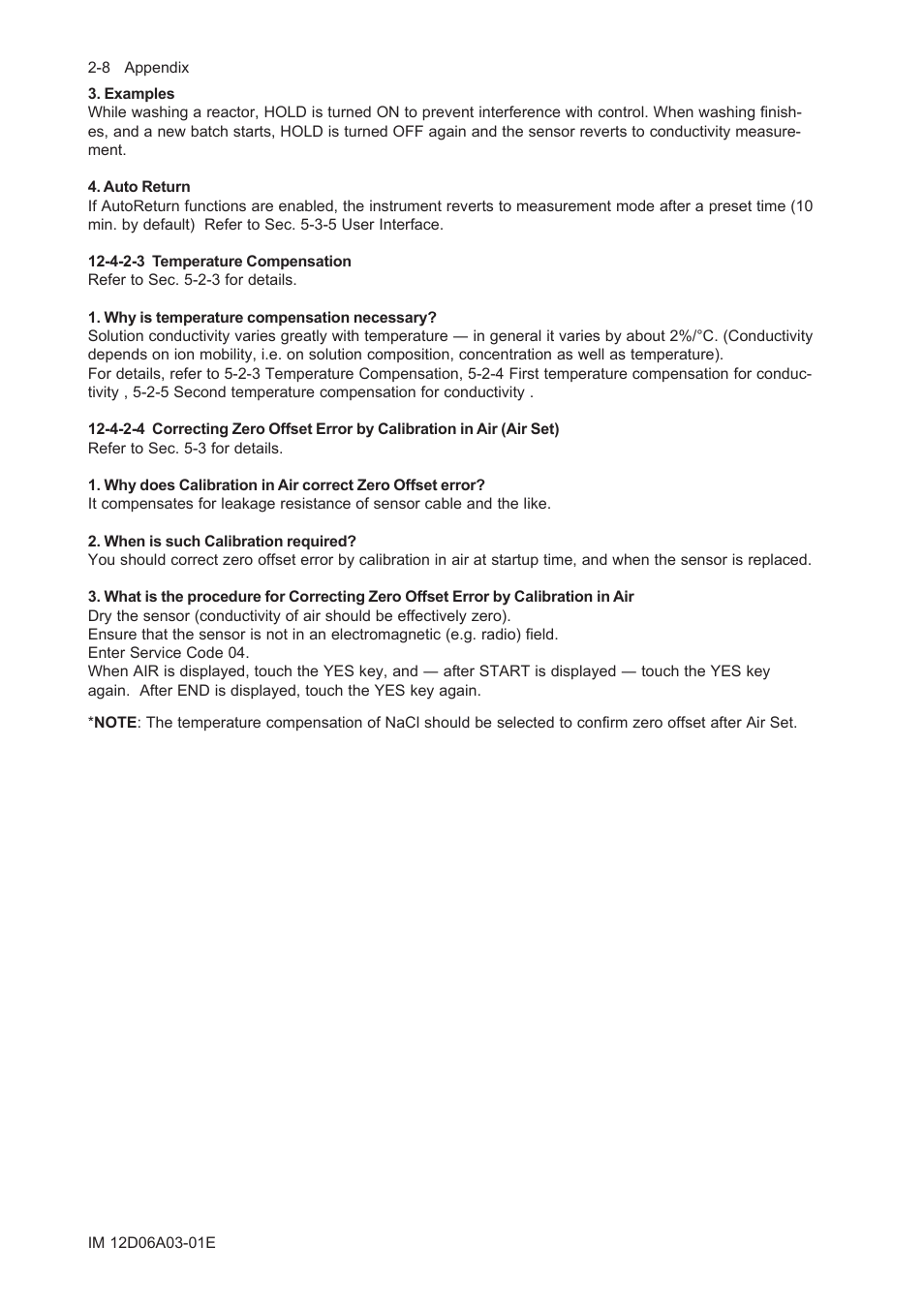 4-2-3 temperature compensation | Yokogawa EXA ISC202 2-wire Conductivity Transmitter/Analyzer User Manual | Page 80 / 119