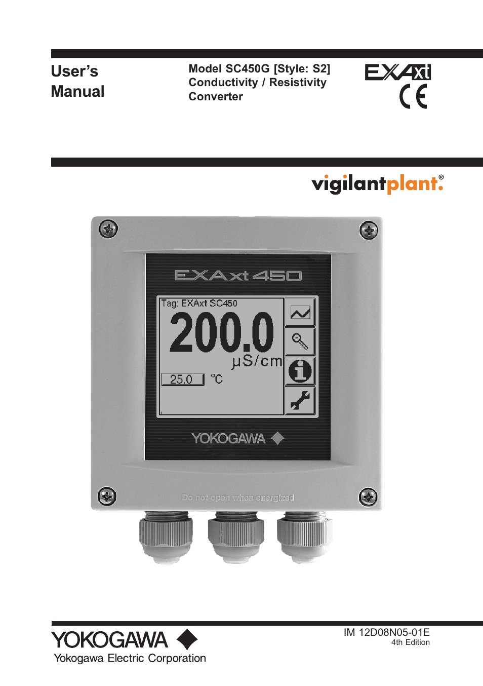 Yokogawa EXAxt SC450 4-Wire Analyzer for Conductivity/Resistivity User Manual | 71 pages