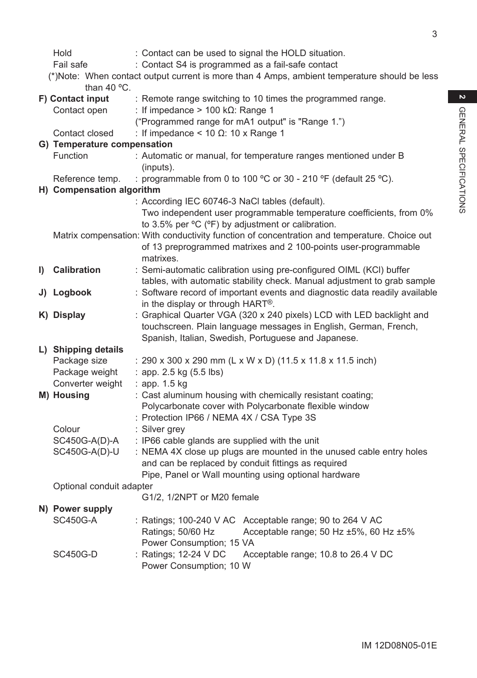 Yokogawa EXAxt SC450 4-Wire Analyzer for Conductivity/Resistivity User Manual | Page 11 / 71