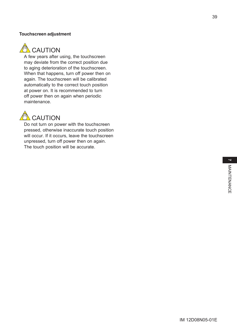 Caution | Yokogawa EXAxt SC450 4-Wire Analyzer for Conductivity/Resistivity User Manual | Page 47 / 71