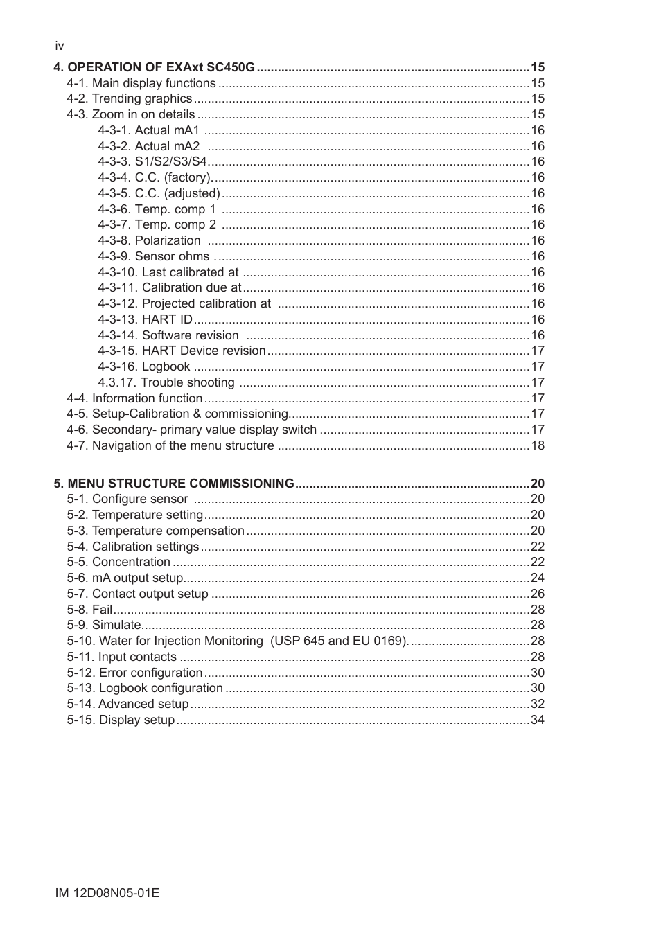 Yokogawa EXAxt SC450 4-Wire Analyzer for Conductivity/Resistivity User Manual | Page 6 / 71