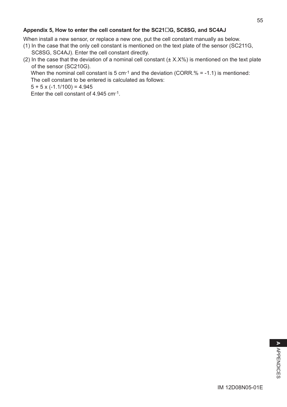 Yokogawa EXAxt SC450 4-Wire Analyzer for Conductivity/Resistivity User Manual | Page 63 / 71