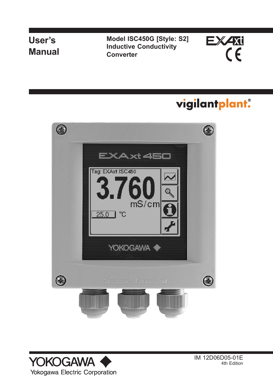 Yokogawa ISC450 4-Wire Analyzer for Inductive Conductivity User Manual | 69 pages