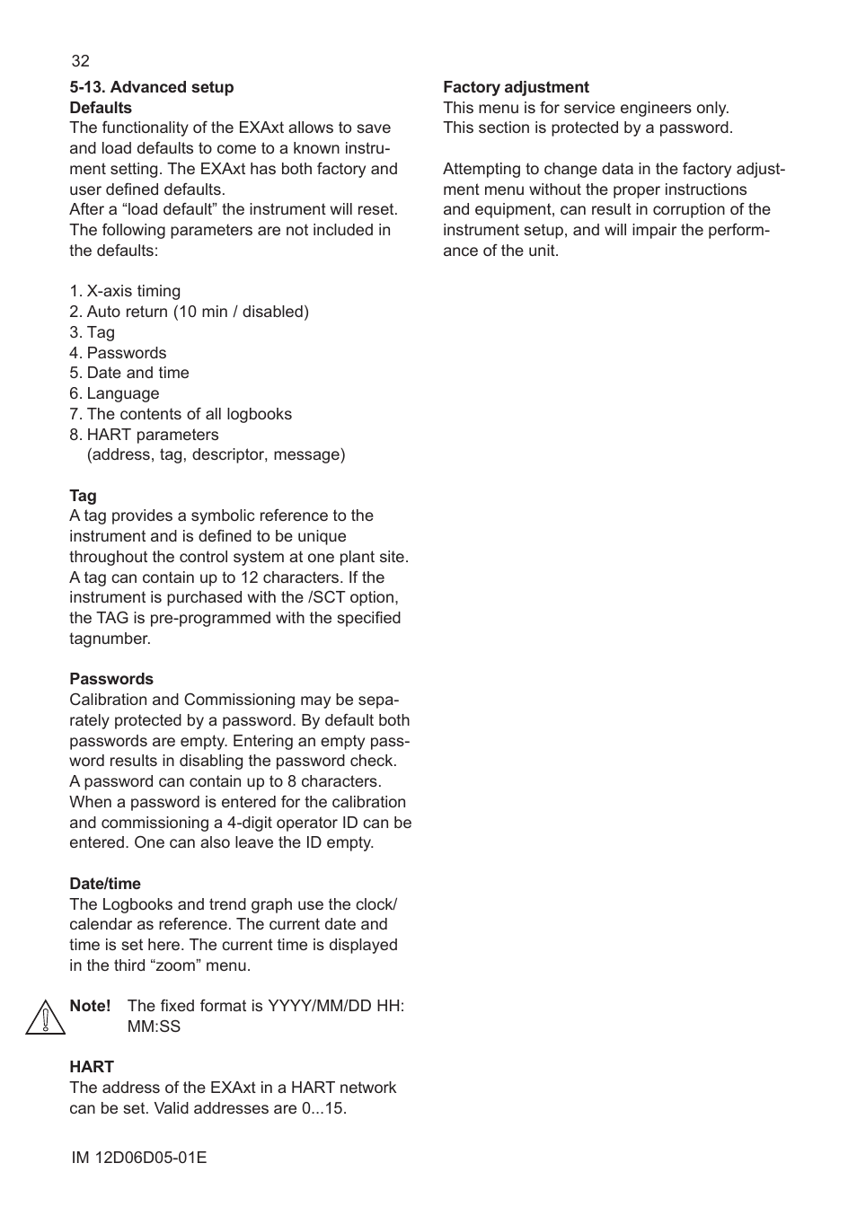 13. advanced setup | Yokogawa ISC450 4-Wire Analyzer for Inductive Conductivity User Manual | Page 40 / 69