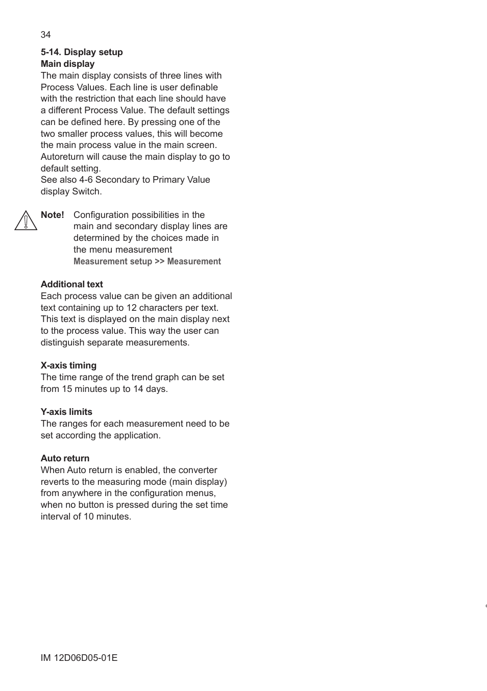 14. display setup | Yokogawa ISC450 4-Wire Analyzer for Inductive Conductivity User Manual | Page 42 / 69