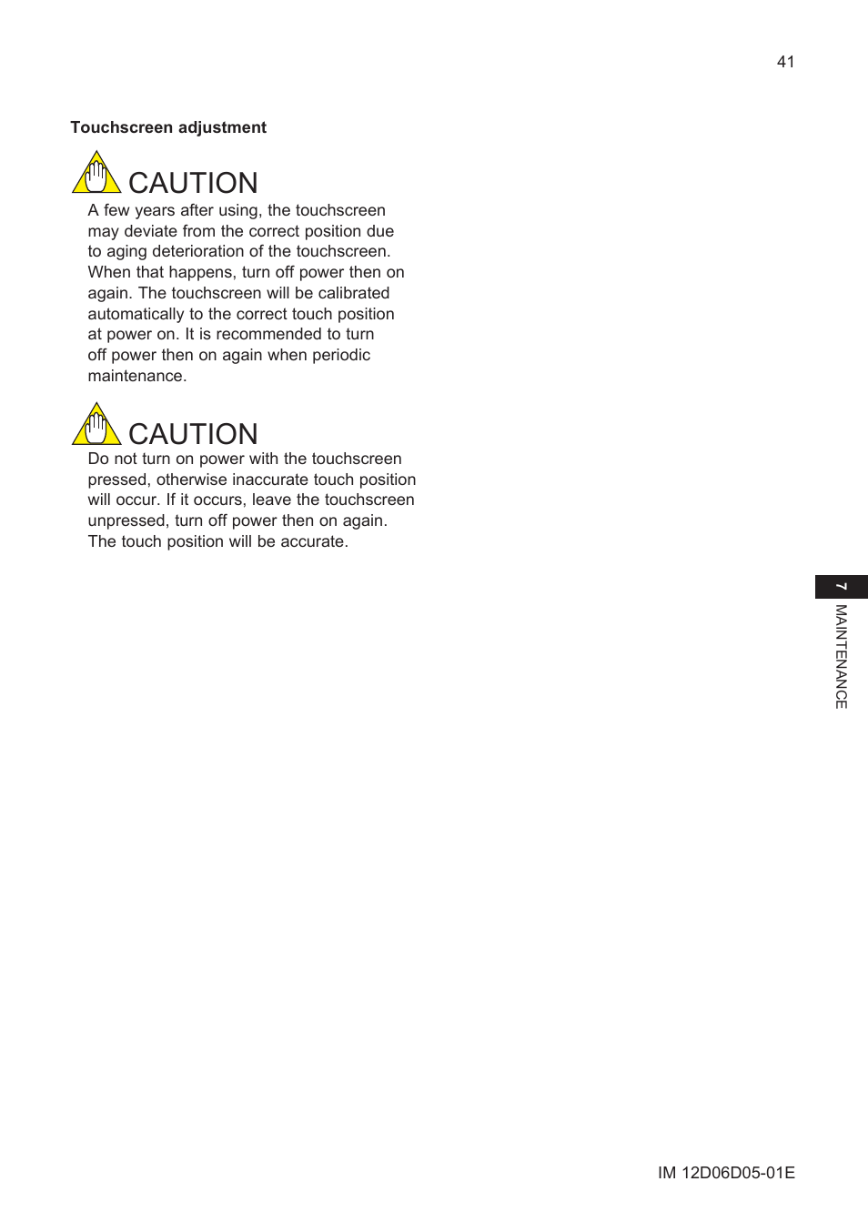 Caution | Yokogawa ISC450 4-Wire Analyzer for Inductive Conductivity User Manual | Page 49 / 69