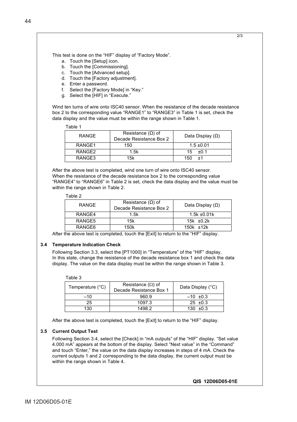 Yokogawa ISC450 4-Wire Analyzer for Inductive Conductivity User Manual | Page 52 / 69