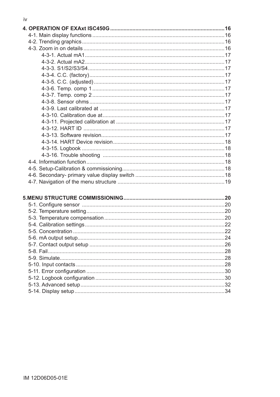 Yokogawa ISC450 4-Wire Analyzer for Inductive Conductivity User Manual | Page 6 / 69