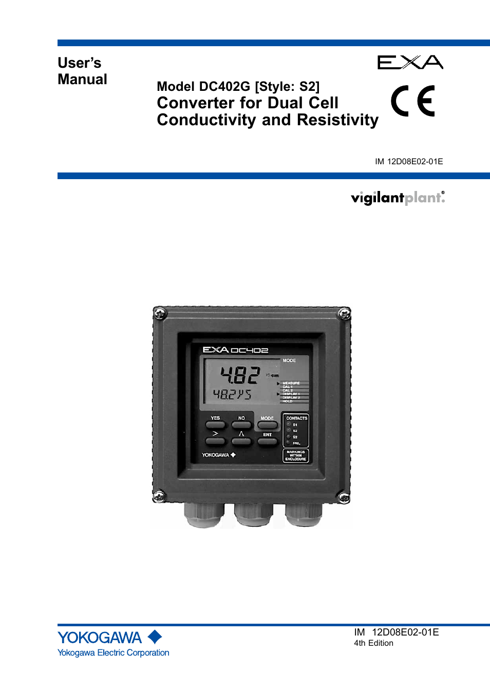 Yokogawa EXA DC402 Dual-Channel Conductivity Analyzer User Manual | 80 pages