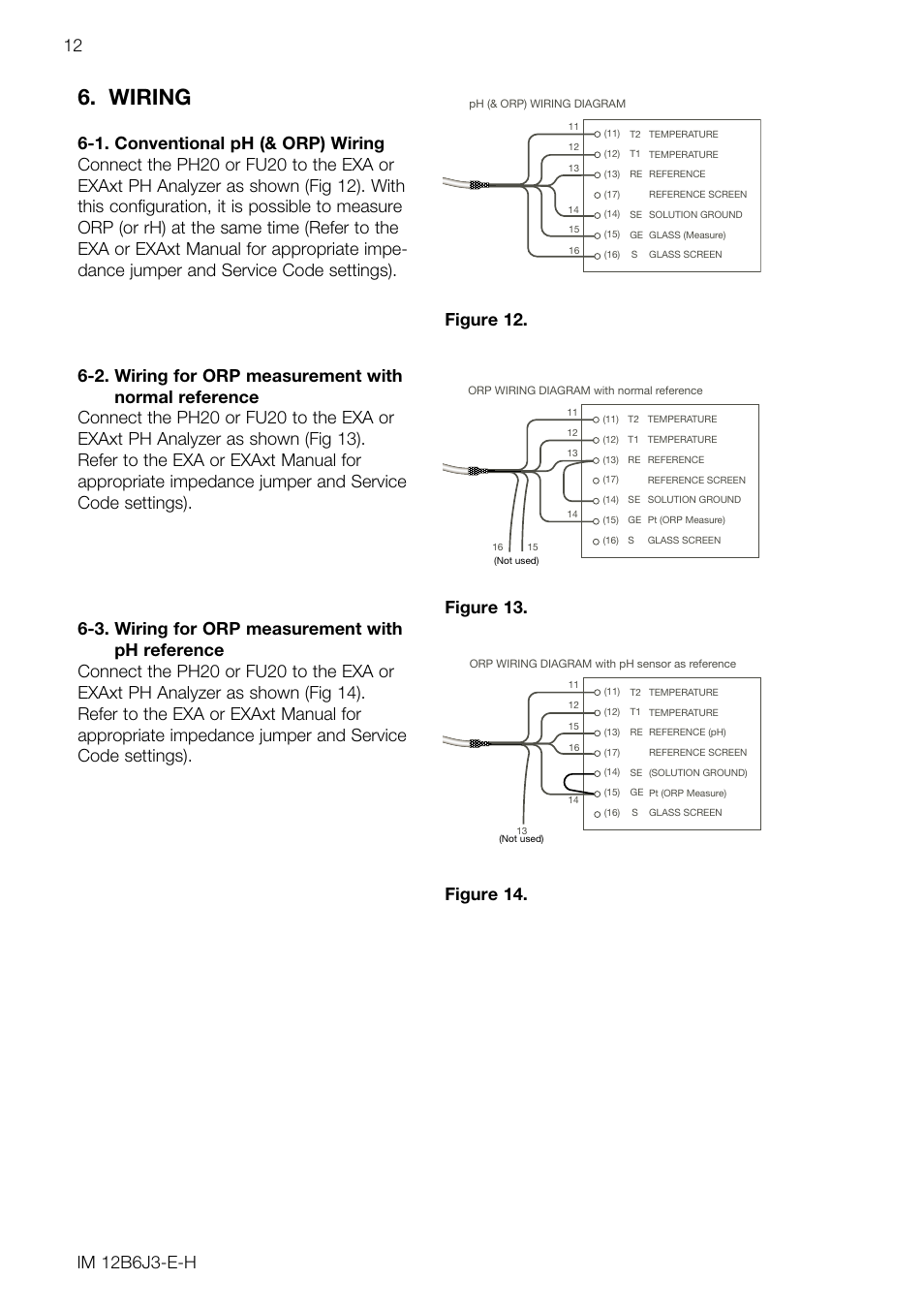 Wiring | Yokogawa FU20/PH20 All-in-One pH/ORP Sensor User Manual | Page 16 / 20