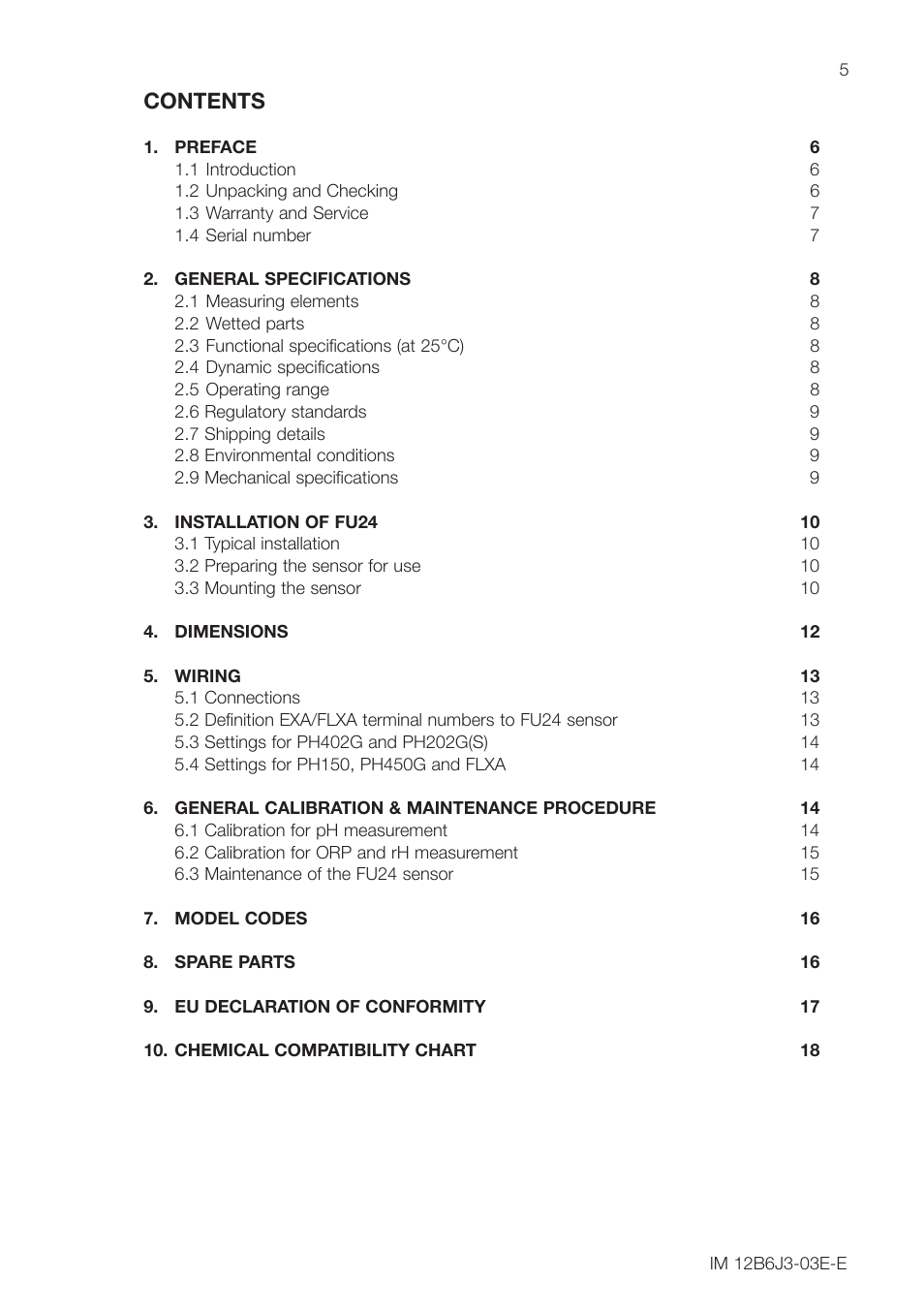 Yokogawa FU24 All-in-One pH/ORP Sensor User Manual | Page 5 / 20