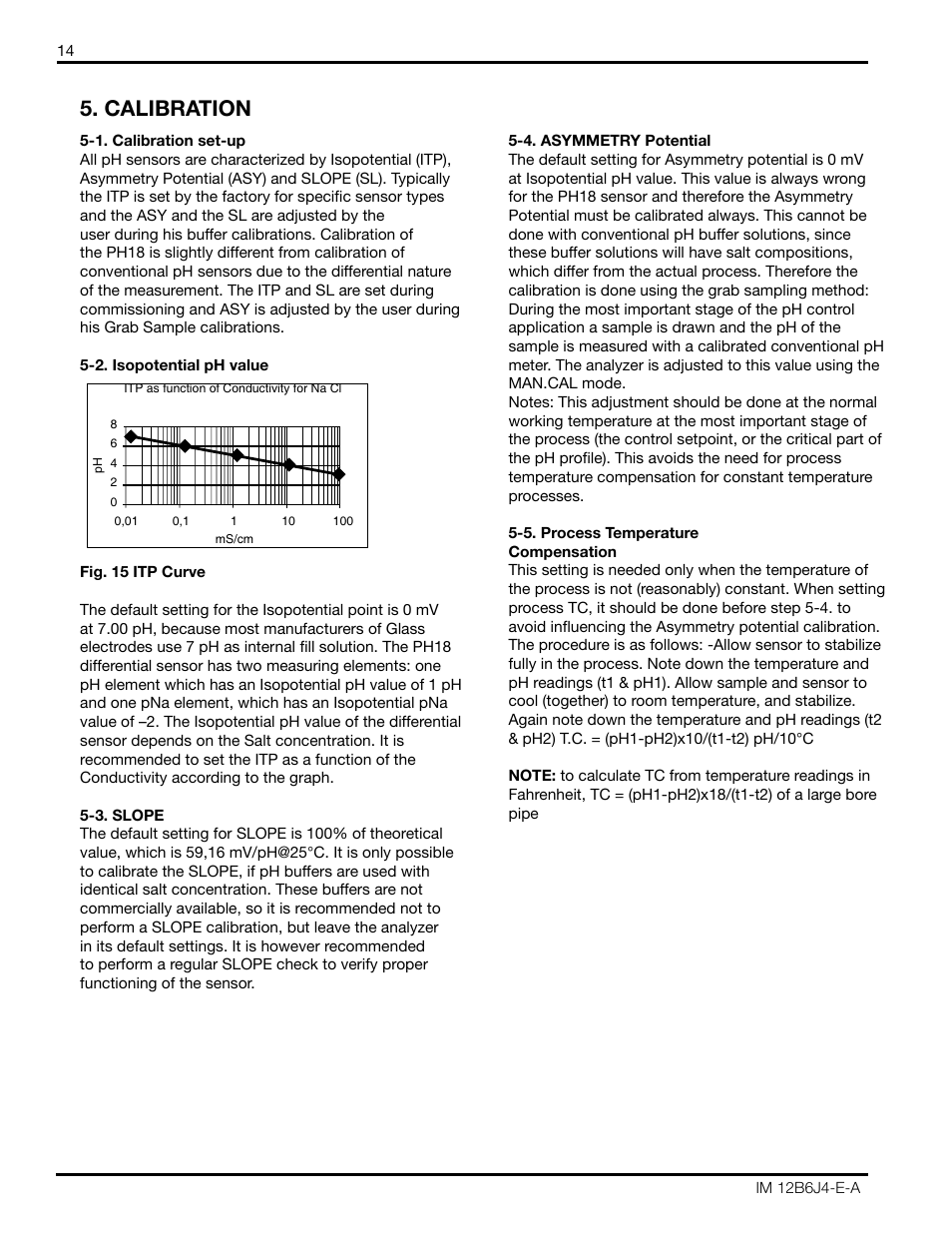 Calibration | Yokogawa PH18 Differential pH Sensor User Manual | Page 14 / 18