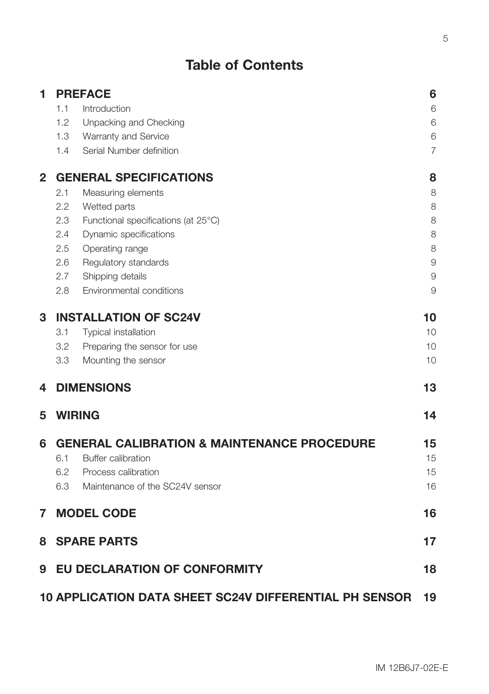 Yokogawa SC24V Differential pH ORP Electrode User Manual | Page 5 / 20