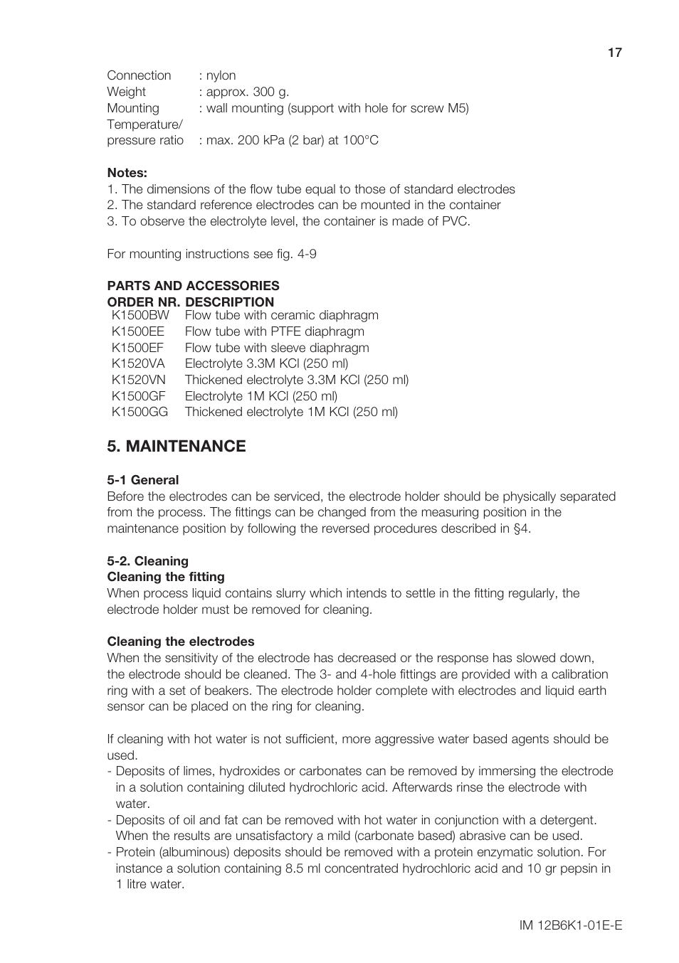 Maintenance | Yokogawa FS20 Fittings for pH and ORP User Manual | Page 19 / 28