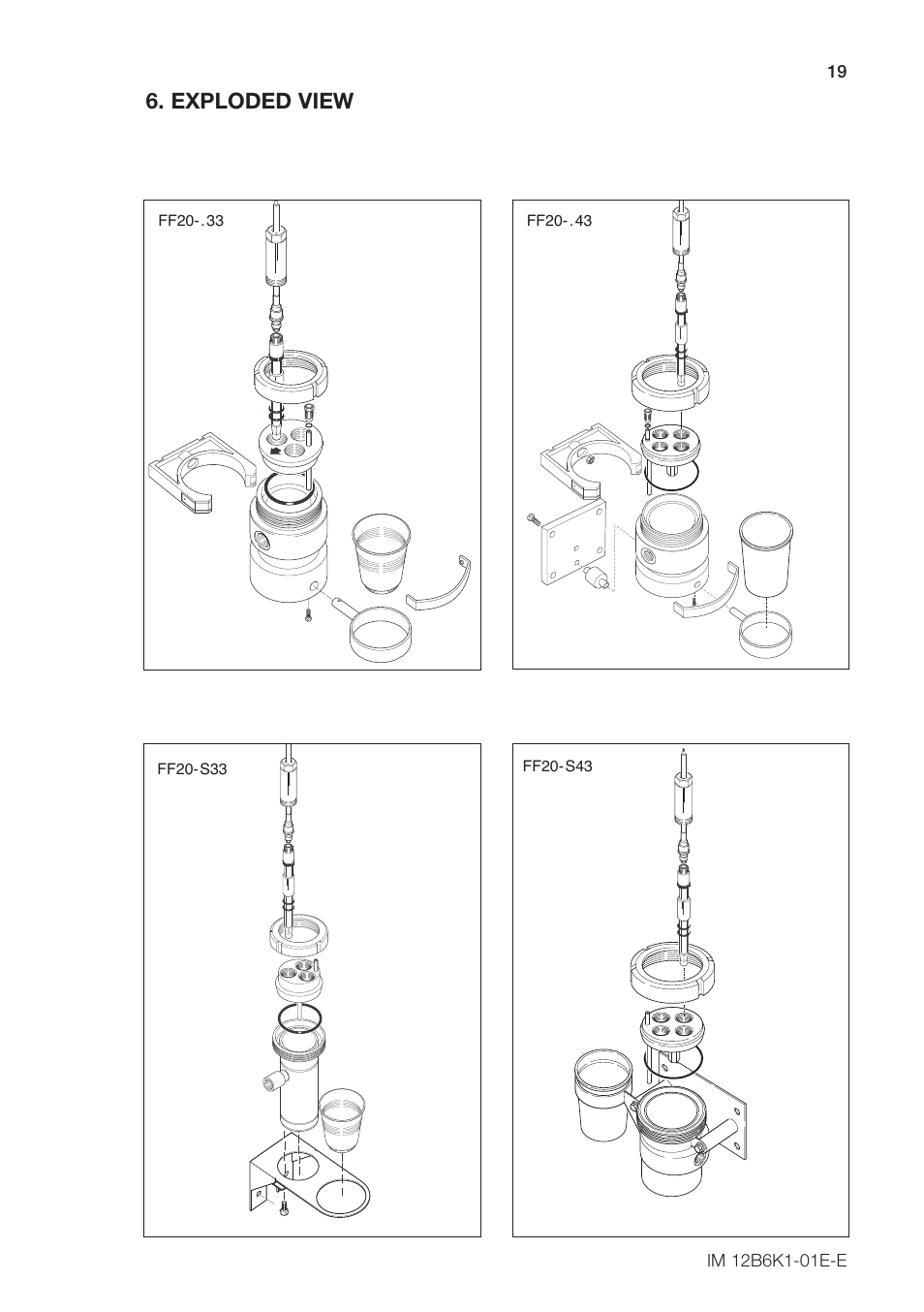 Exploded view | Yokogawa FS20 Fittings for pH and ORP User Manual | Page 21 / 28