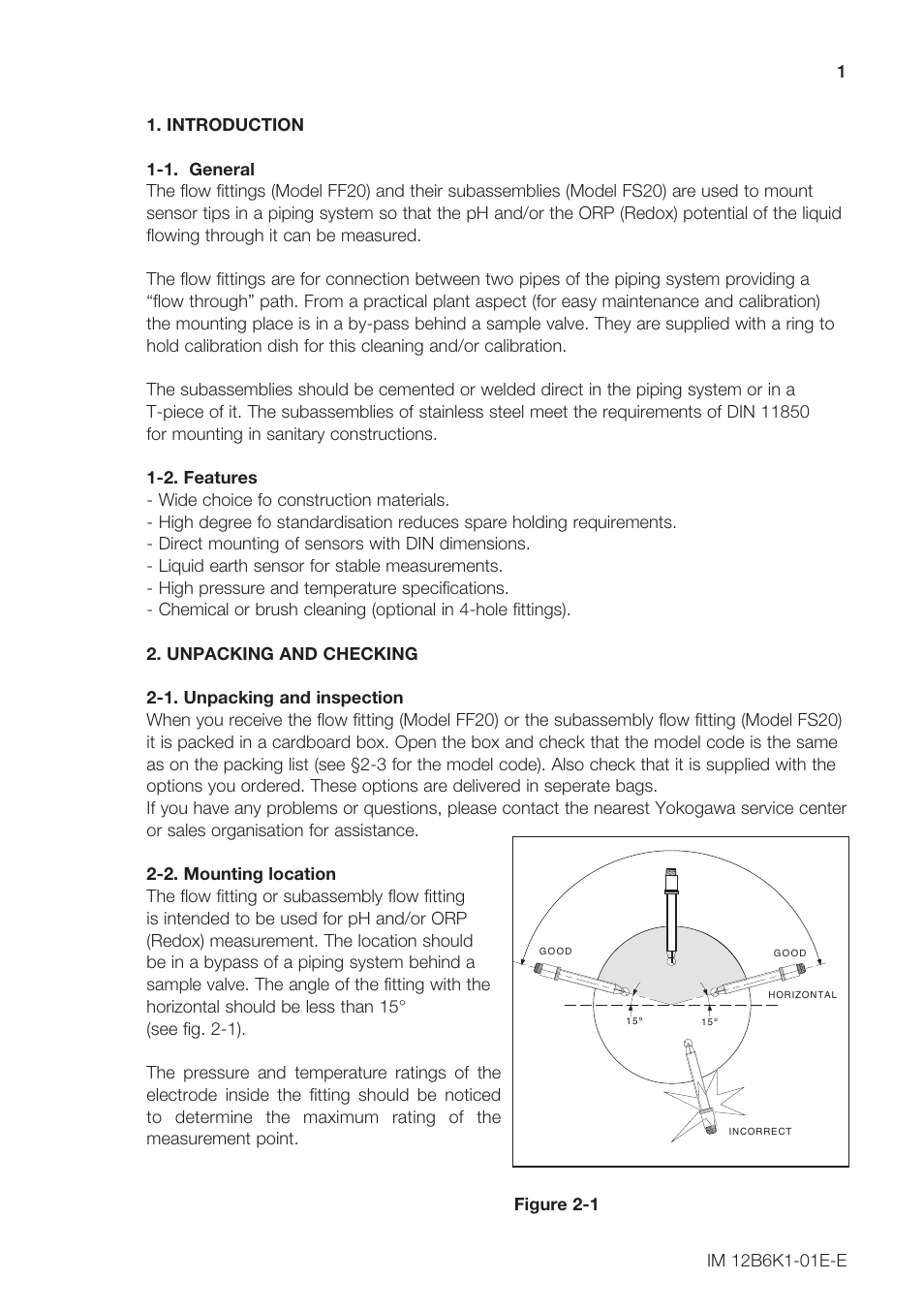 Yokogawa FS20 Fittings for pH and ORP User Manual | Page 3 / 28