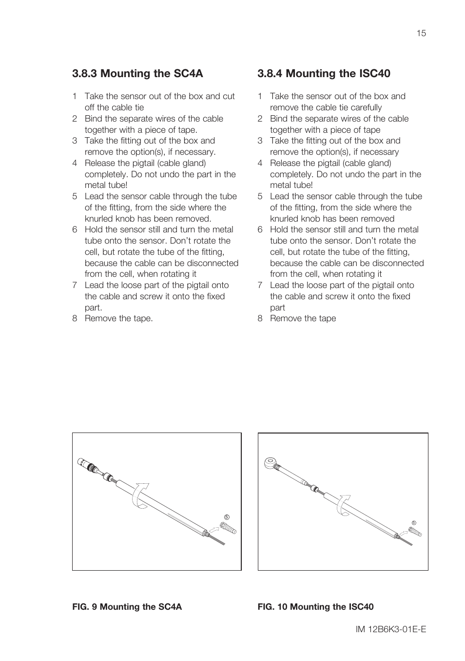 4 mounting the isc40, 3 mounting the sc4a | Yokogawa PR10 Retractable Assembly User Manual | Page 15 / 20