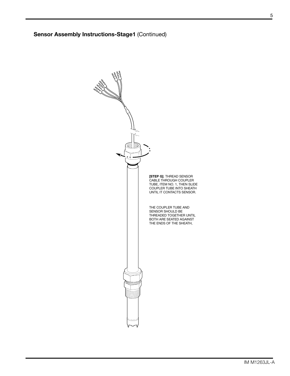 Sensor assembly instructions—stage1, Continued) model ph87 retraction sensor assembly | Yokogawa pH/ORP Retractable PH97 User Manual | Page 5 / 20