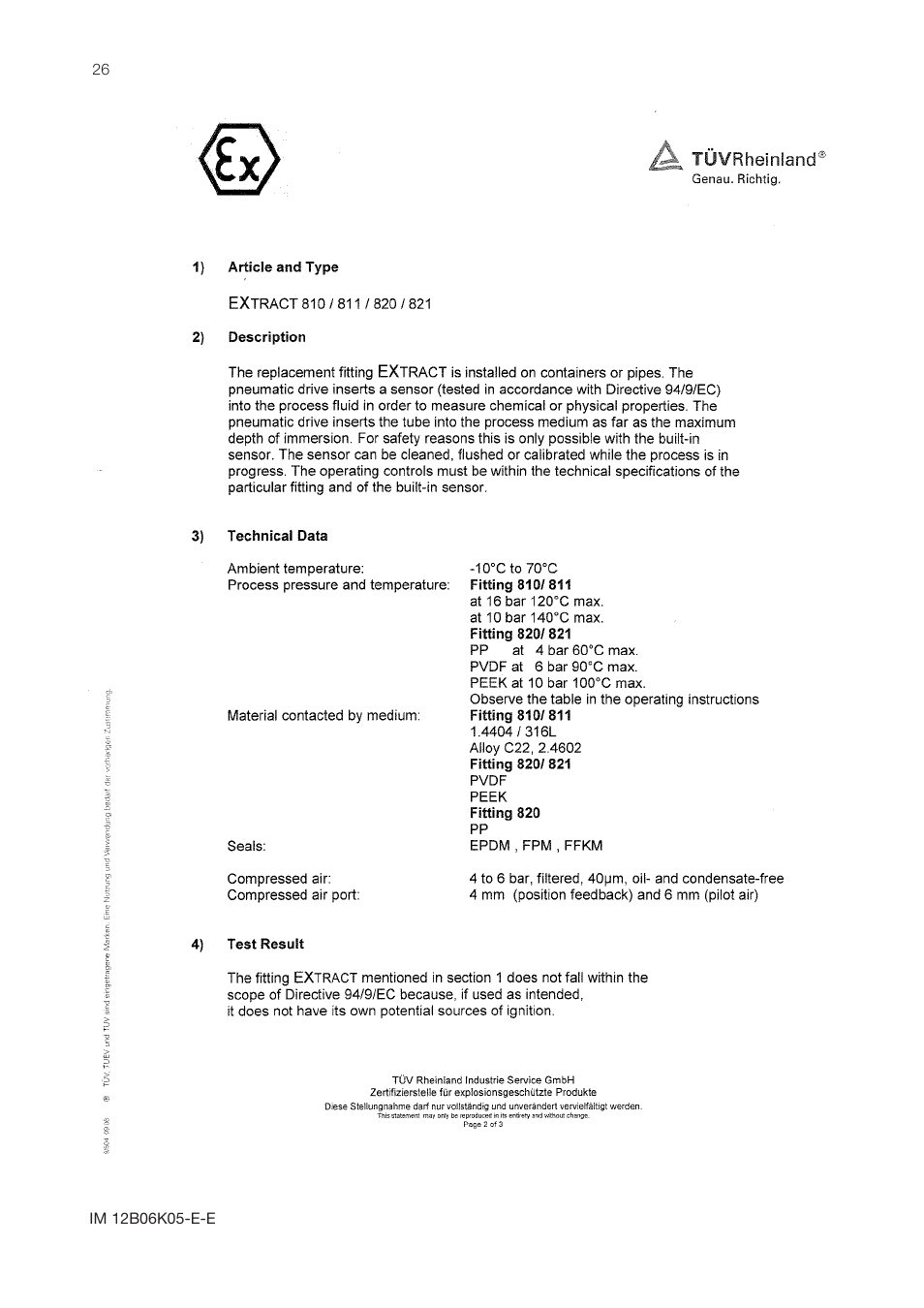Yokogawa Pneumatic Retractables RF20H User Manual | Page 26 / 28