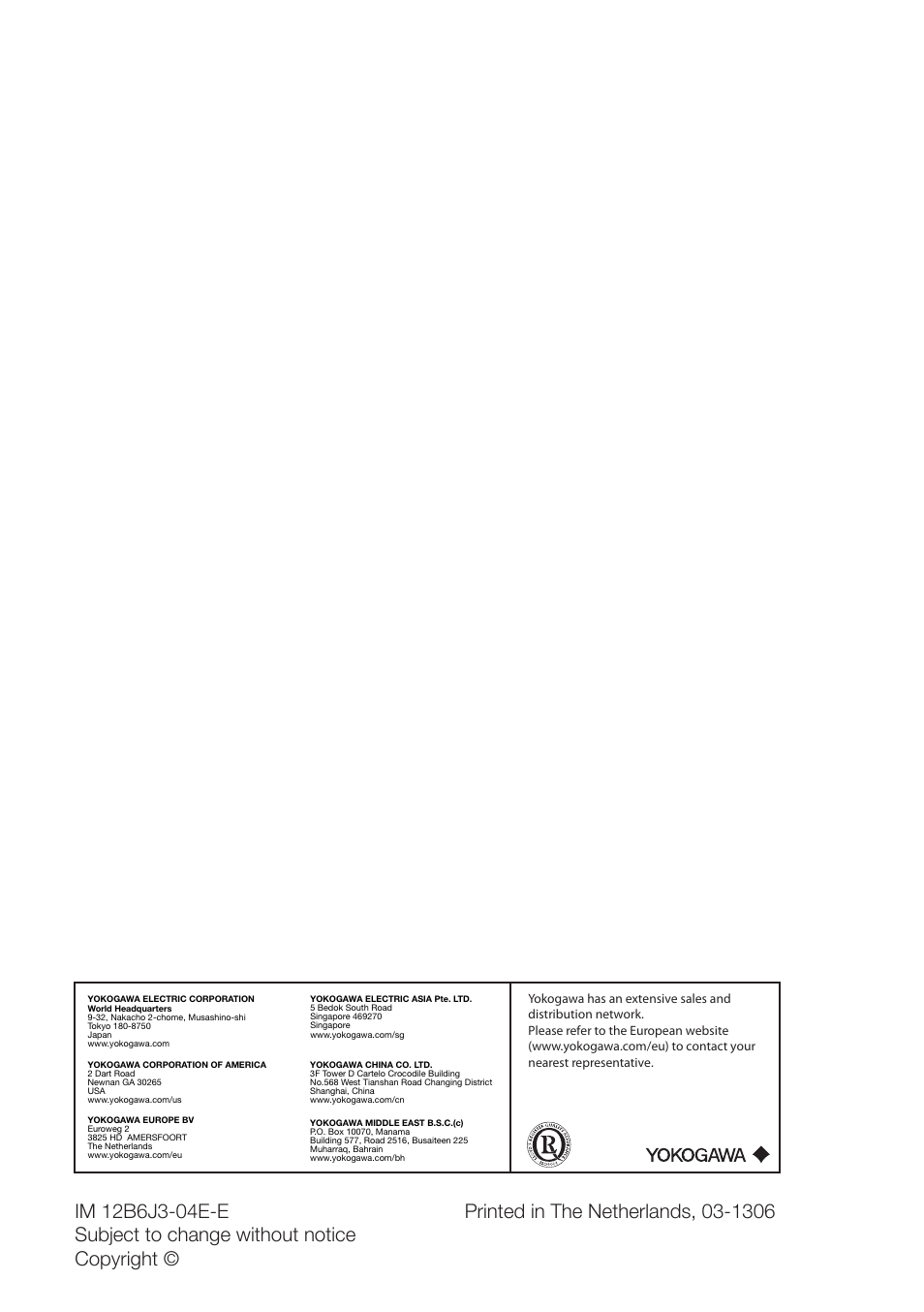 Yokogawa FU20F User Manual | Page 24 / 24