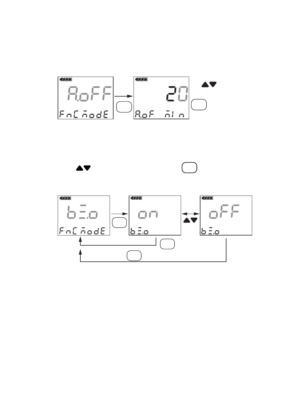 10) set auto power off interval (a.off) panel, 11) set buzzer on/off (bz.o) panel | Yokogawa SC72 Personal Handheld Conductivity Meter User Manual | Page 40 / 64