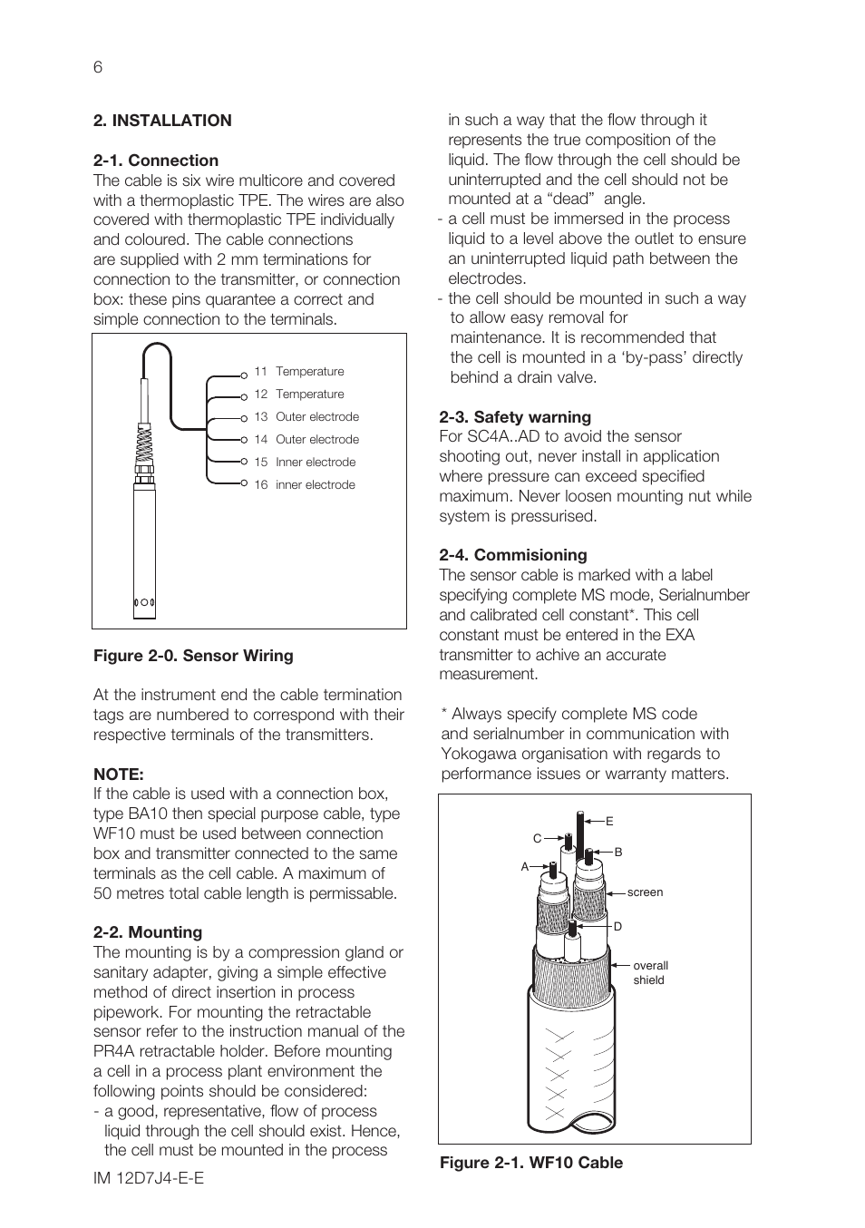 Yokogawa SC4A 19mm Conductivity Sensors User Manual | Page 8 / 12