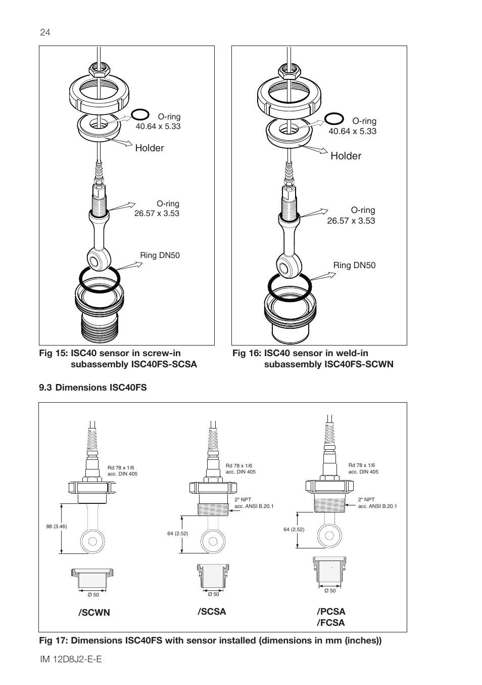 Holder | Yokogawa ISC40 Inductive Conductivity Sensor User Manual | Page 24 / 36
