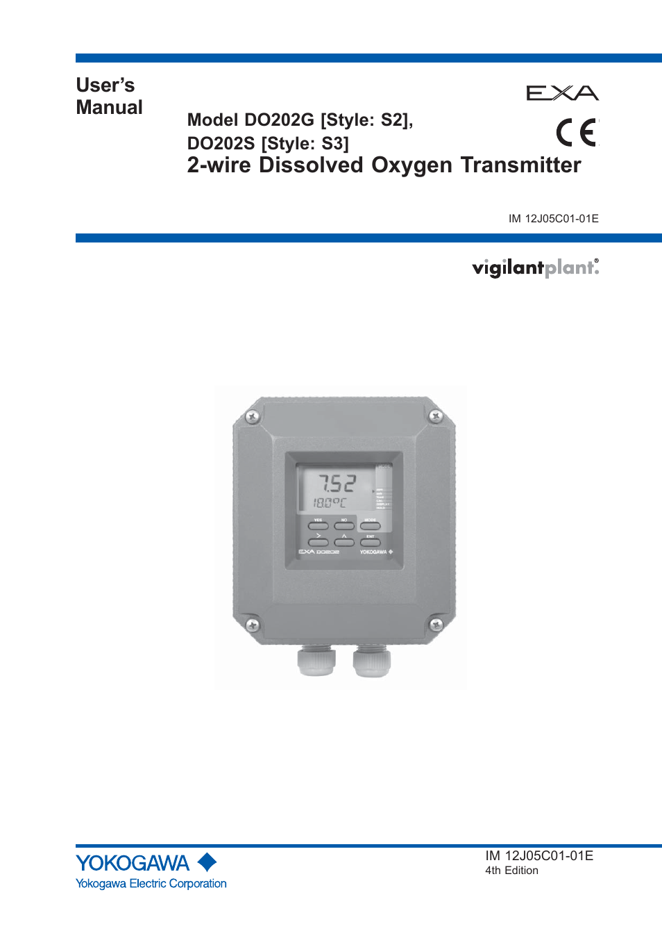 Yokogawa DO202 2-Wire Dissolved Oxygen Analyzer User Manual | 90 pages