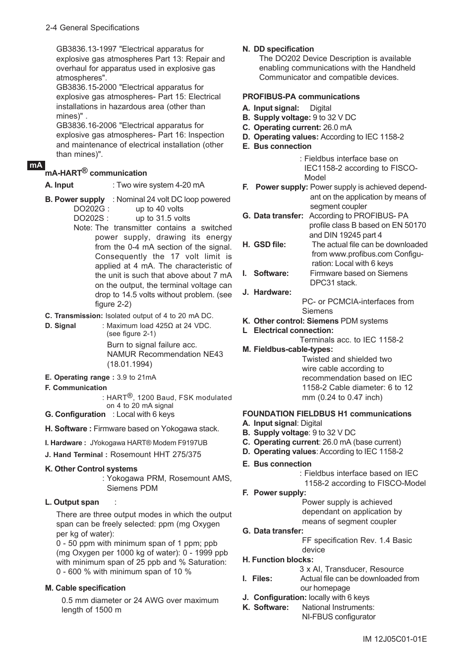 Yokogawa DO202 2-Wire Dissolved Oxygen Analyzer User Manual | Page 15 / 90